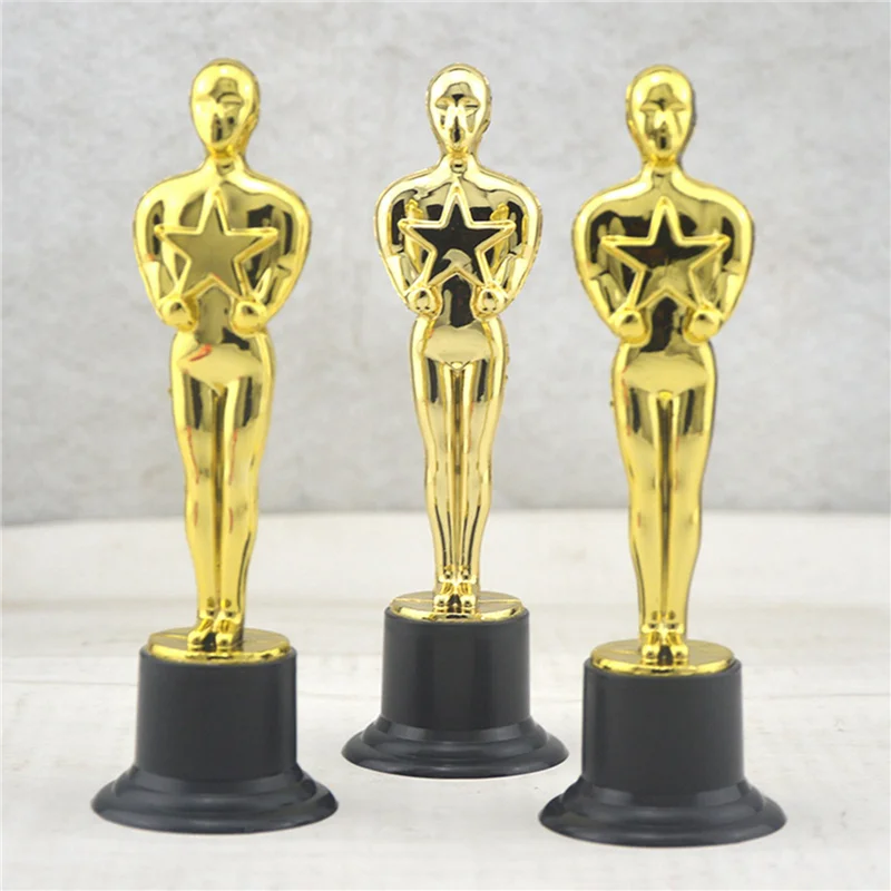 ABWE-48 Pack Plastic Gold Star Award Trophies Statuette For Party Favors,School Award,Game Prize,Party Prize