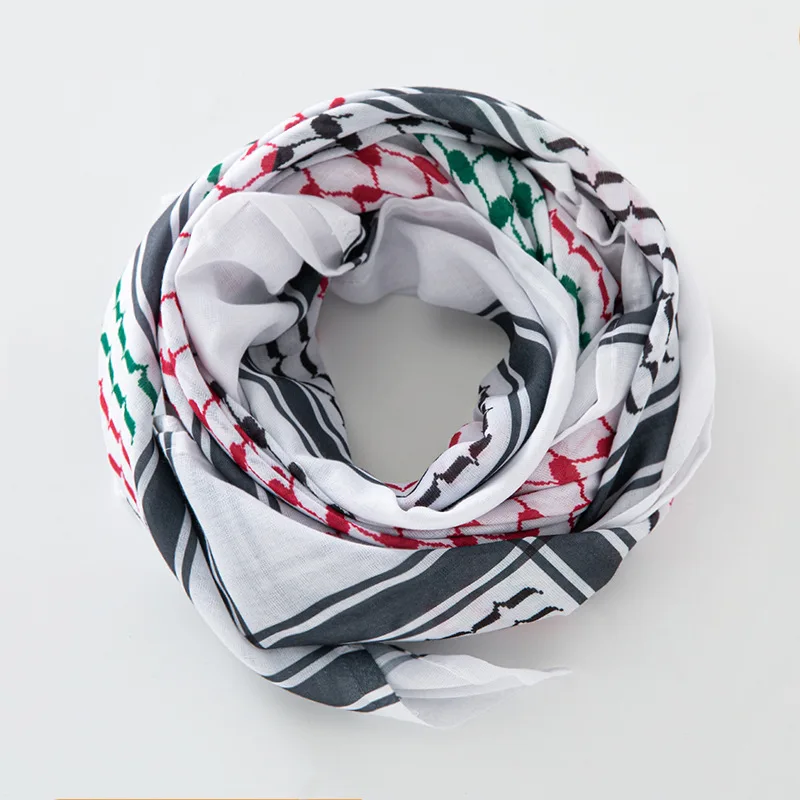 652F Shemagh Desert Keffiyeh sciarpa borsa araba sciarpa con nappe stampata adatta per sciarpa stampata in poliestere per uomo e donna