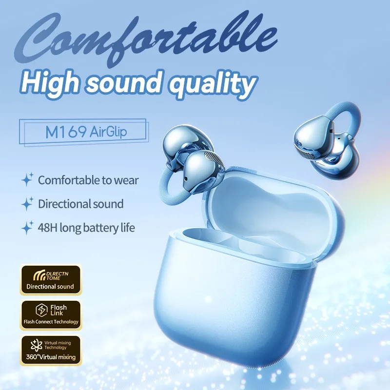 

The new wireless Bluetooth ear clip earphones feature ENC call noise reduction, ensuring long-term comfort without causing pain