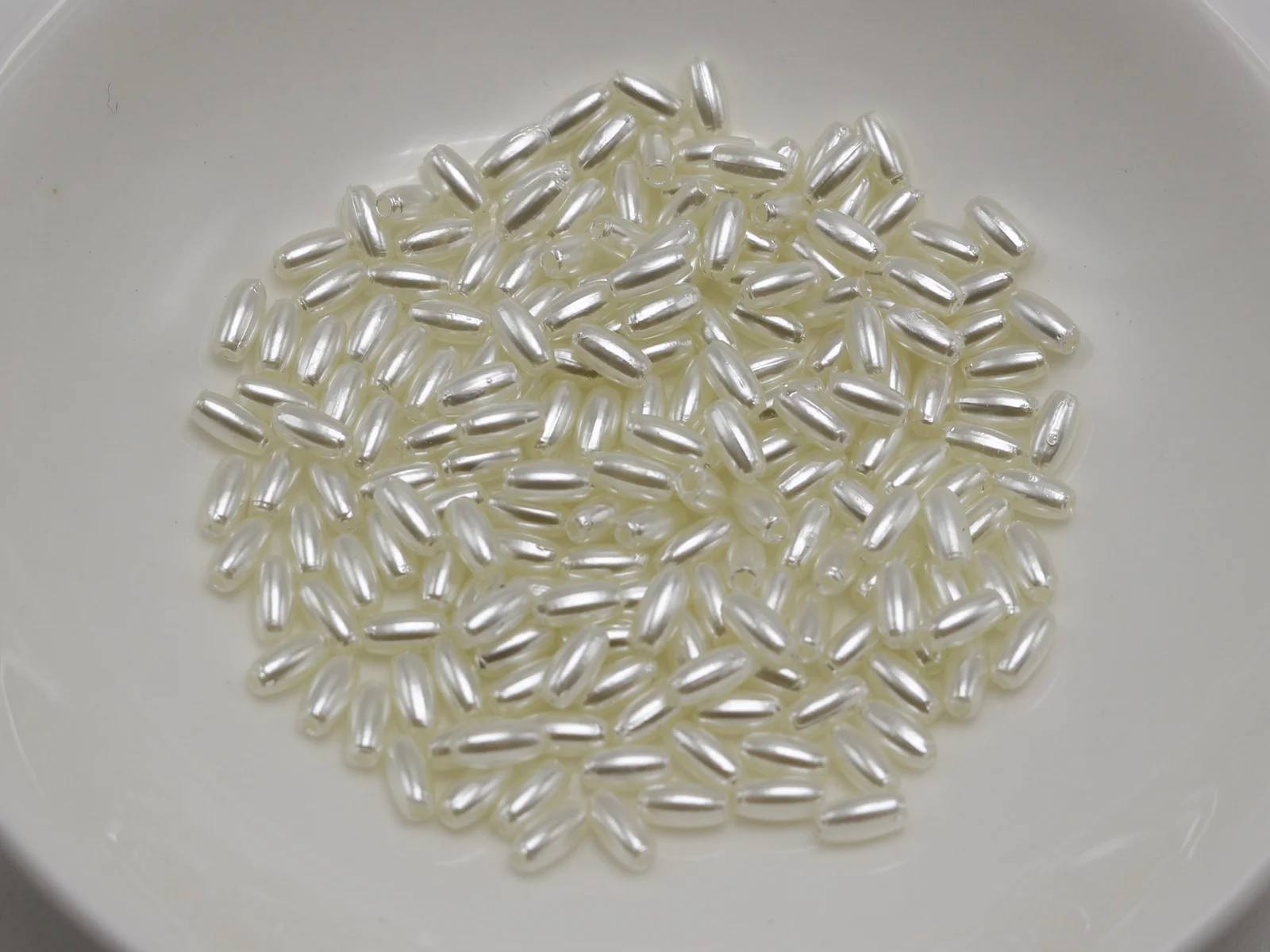 1000 Pure White/IVory Plastic Faux Pearl Tiny Rice Oval Beads 3X6mm Imitation Pearl