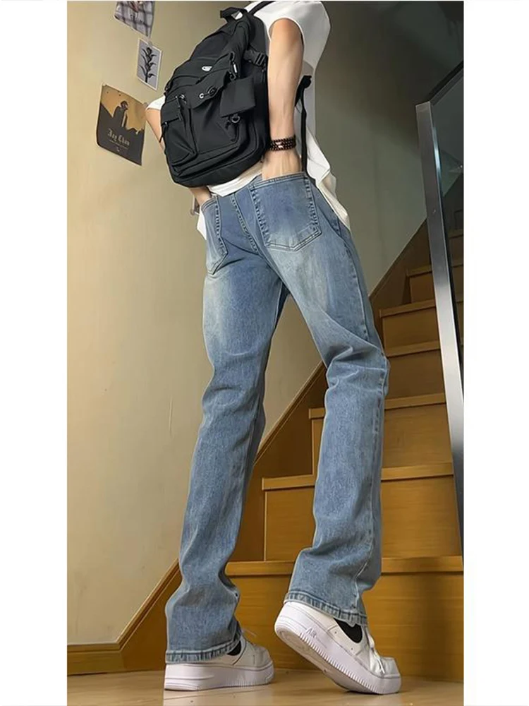 

Мужские джинсы American High Street Vibe: прямые, зауженные, с эффектом стройности, молодежные, модные, из смесового хлопка