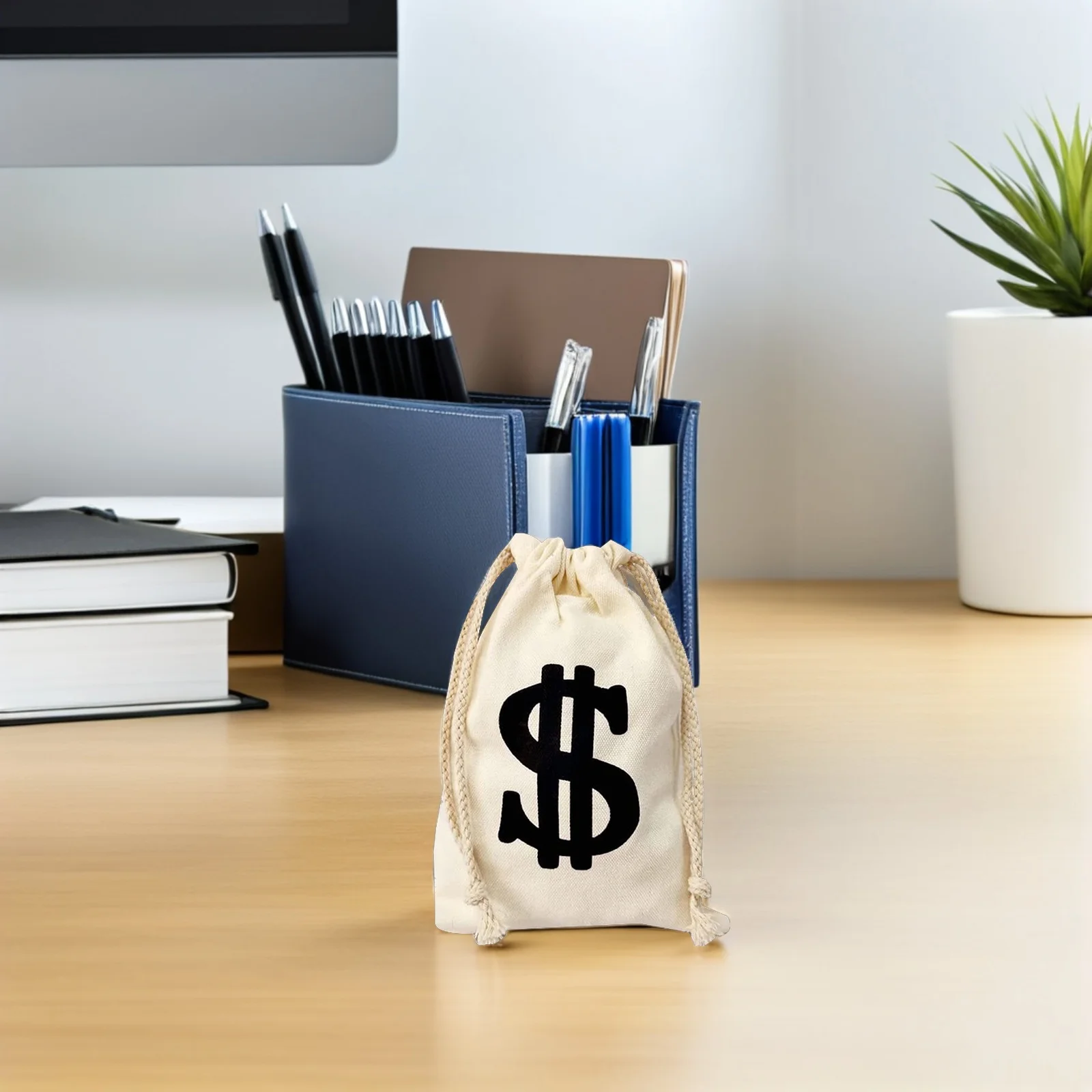 

6pcs Dollar Sign Pouches Money Bag for Party Gift Pirate Role Play Prop Drawstring Sack Cosplay Accessory