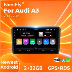 Carplay + Auto 2 DIN WIFI Android 13 navigazione GPS Multimedia autoradio Host intelligente accessori per Auto per Audi A3 8P 2003-2013