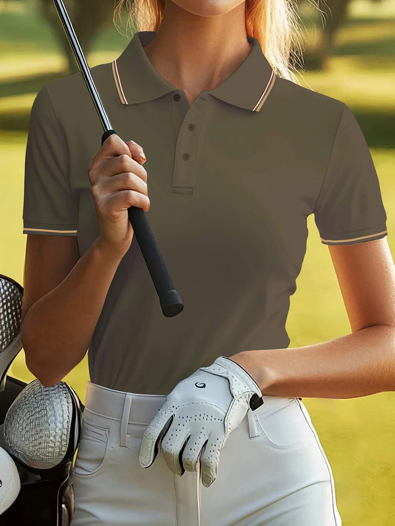Customized Logo Back Side Women's Polo T Shirts Contrast Culture Golf T-Shirts Lapel Casual Short Sleeves Sports Business Top