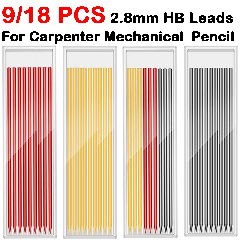 carpenter lapis chumbo recargas solidos carpinteiros mecanicos lapis refil substituicao material escolar papelaria 28 mm pcs 18 pcs 01