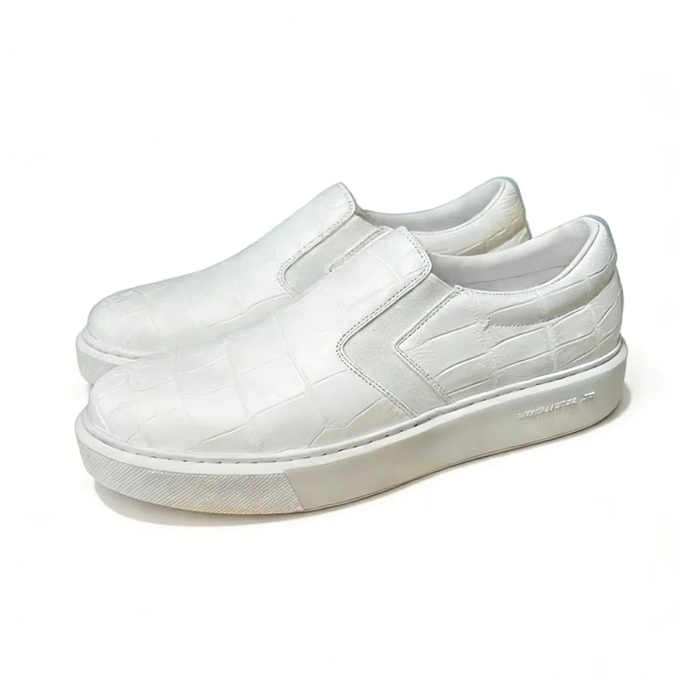 

Новое поступление 2026 года, модная повседневная обувь из крокодиловой кожи для мужчин, мужские кроссовки из натуральной кожи pdd786