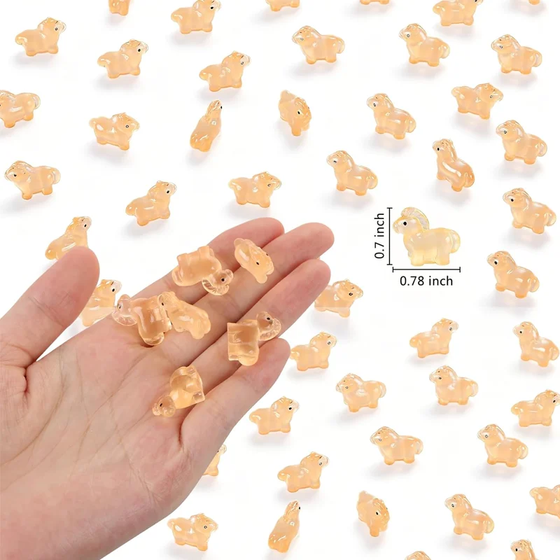 10pcs Glow in the Dark Mini Resin Horse Animals for Micro Fairy Garden Landscape Home Garden Ornaments DIY Craft Accessories