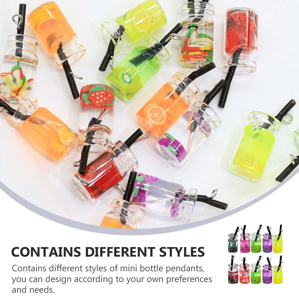 

20 Pcs Resin Pendant Earrings Making Creative Jewelry DIY Accessories Drink Cup Charm Colorful Durable Simulated Fruits