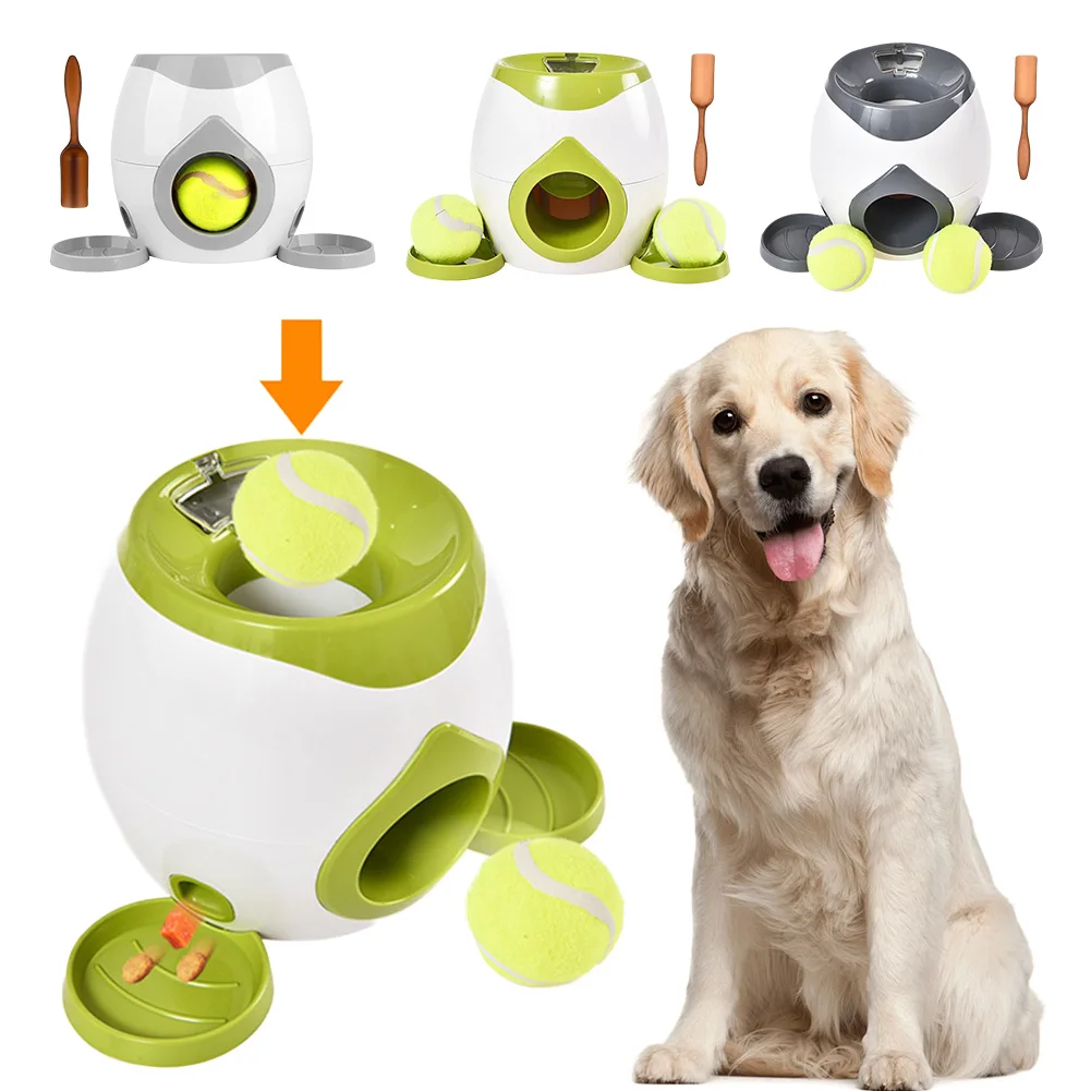 2-in-1 Leckerli-Spender & Slow Feeder: Wurf den Ball ab, um Leckerlis zu erhalten – Tennis-Leckerli-Maschine für Hunde zur Förderung gesunder Ernährung