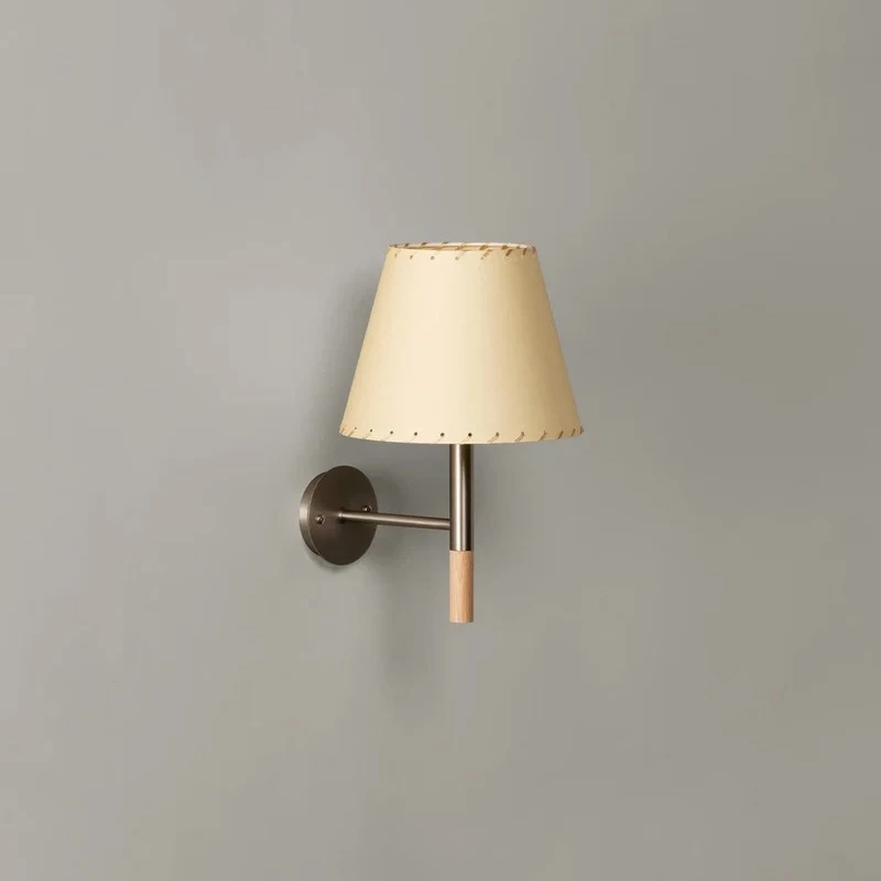 Spanish Designer Wall Lamps Parchment Lampshade LED Wall Sconces Staircase Corridor Bedroom Nightstand Art Decoration Wall Light