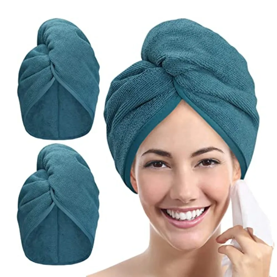 

Microfiber air Towel airs Wrap: 2 Pack 10X26 air Dryer Tow Women orbent Turban st Drying Sower Cap Curly airs Products air's Ca