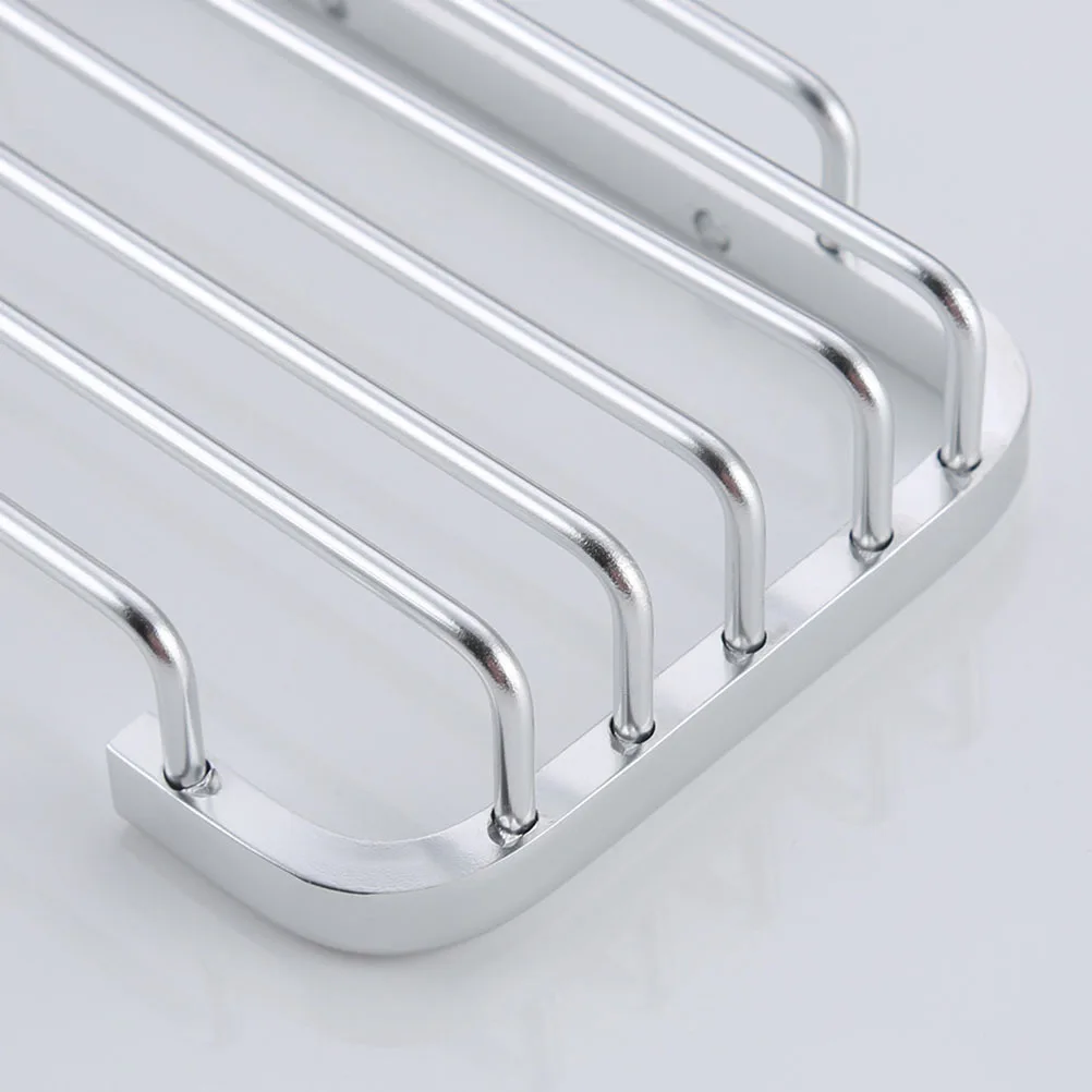 

Aluminium Holder Metal Soap Rack With Drainage Holes For Bathroom Kitchen Sink Silver Soap Dish Storage Container