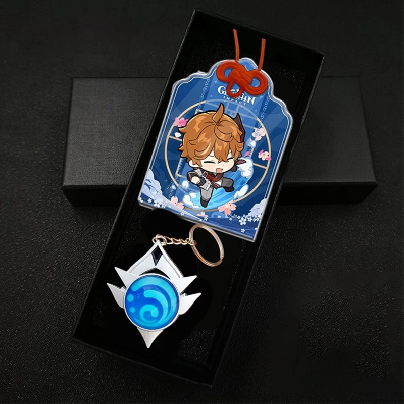 Genshin Impact Acrylic Bookmark Noctilucence Key Chain for Woman Alhaitham Yae Miko Metal Pendant Girls Christmas Gift