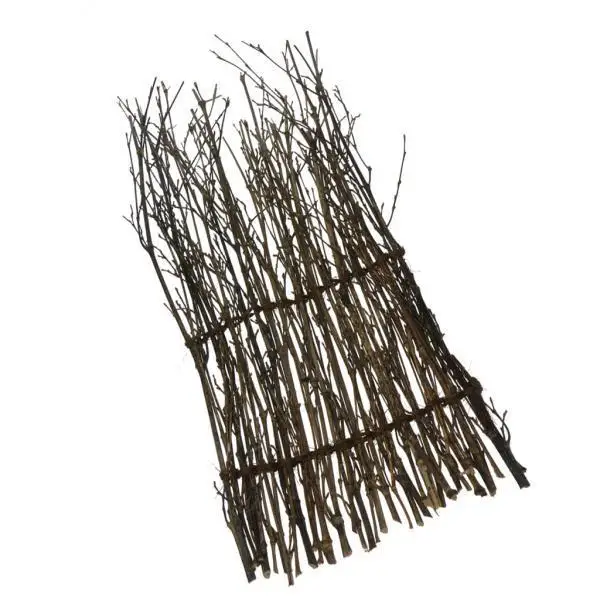 2xGarden Fence Screen Divider Border Bamboo Slat Brushwood Roll 30x11cm