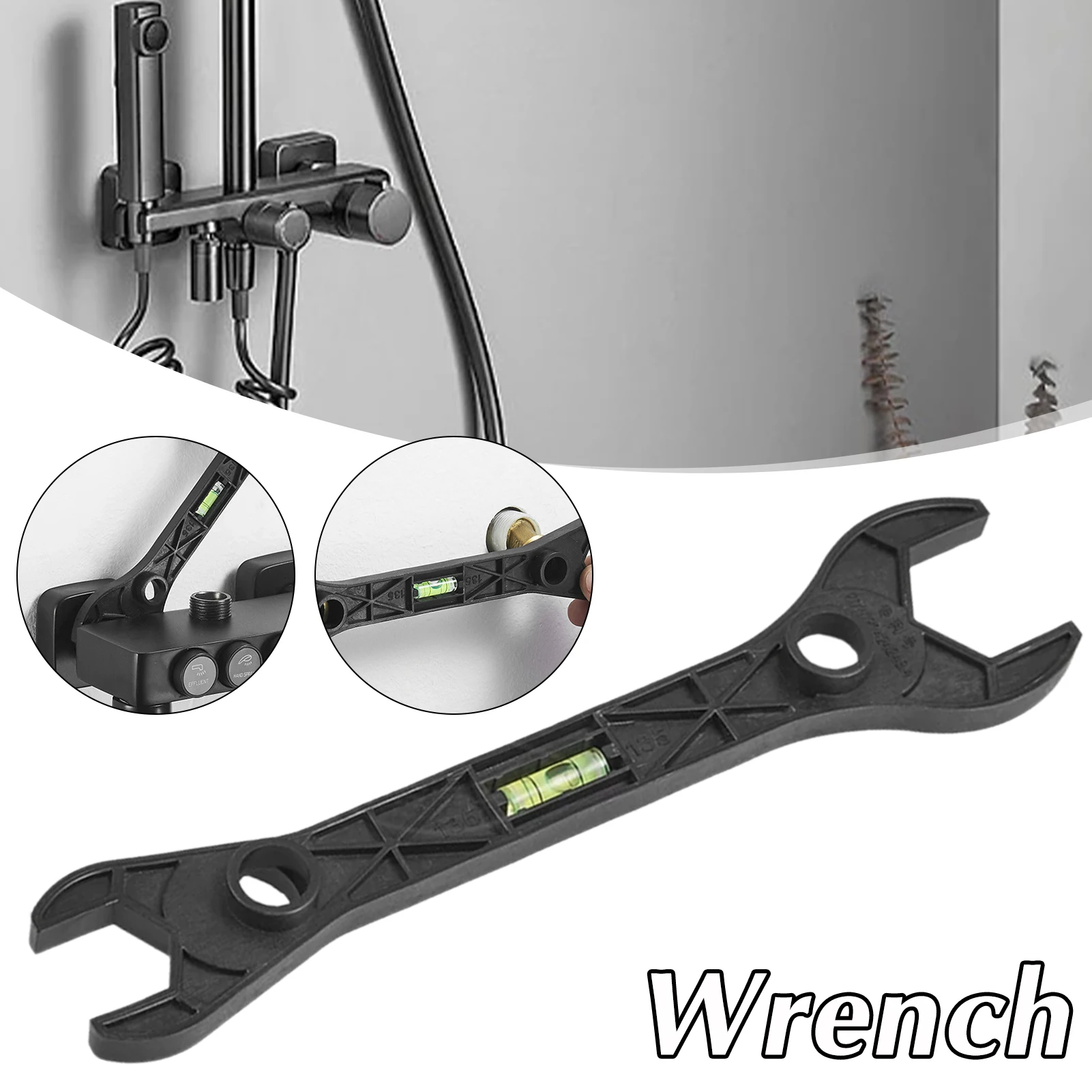 

Shower Mixing Valve Wrench High Density Plastic Dual Headed Shower Wrench Faucet Installation Accessories