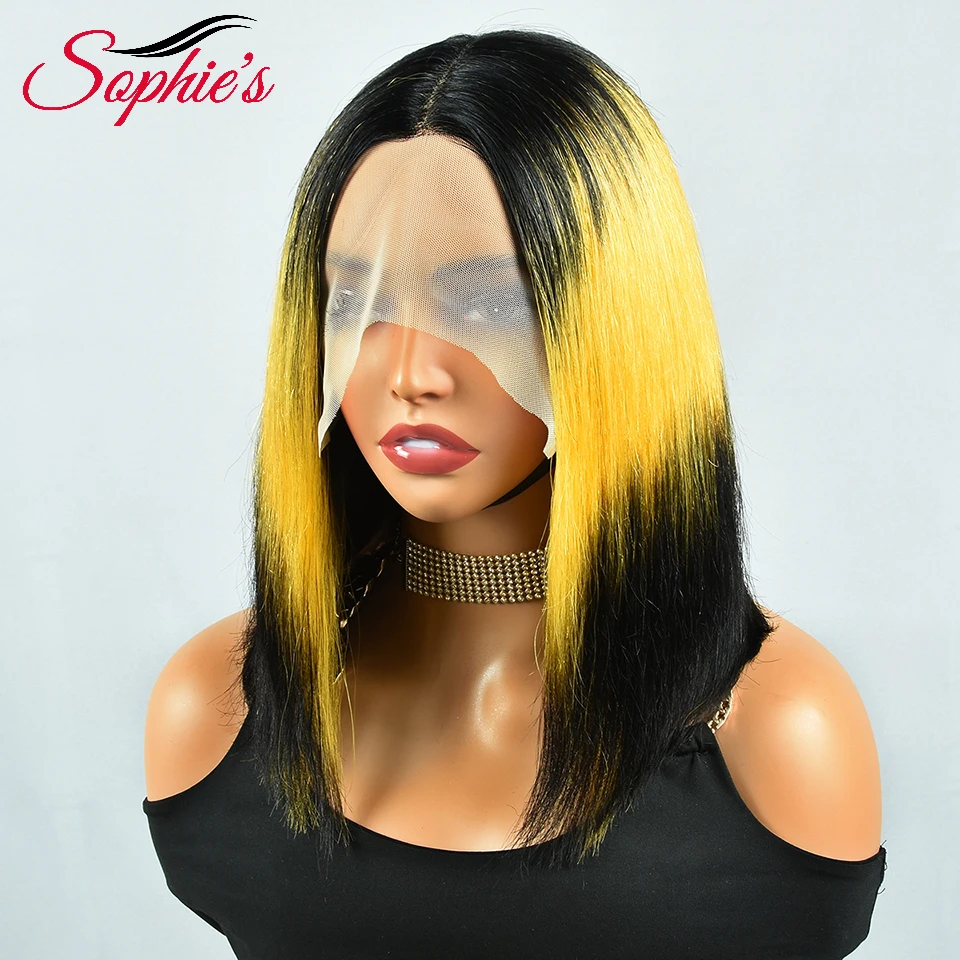 Sophies-peruca peruca dianteira de renda remy brasileiro, cabelo natural, cor mista, 180% densidade, 8-12 polegadas, para mulheres