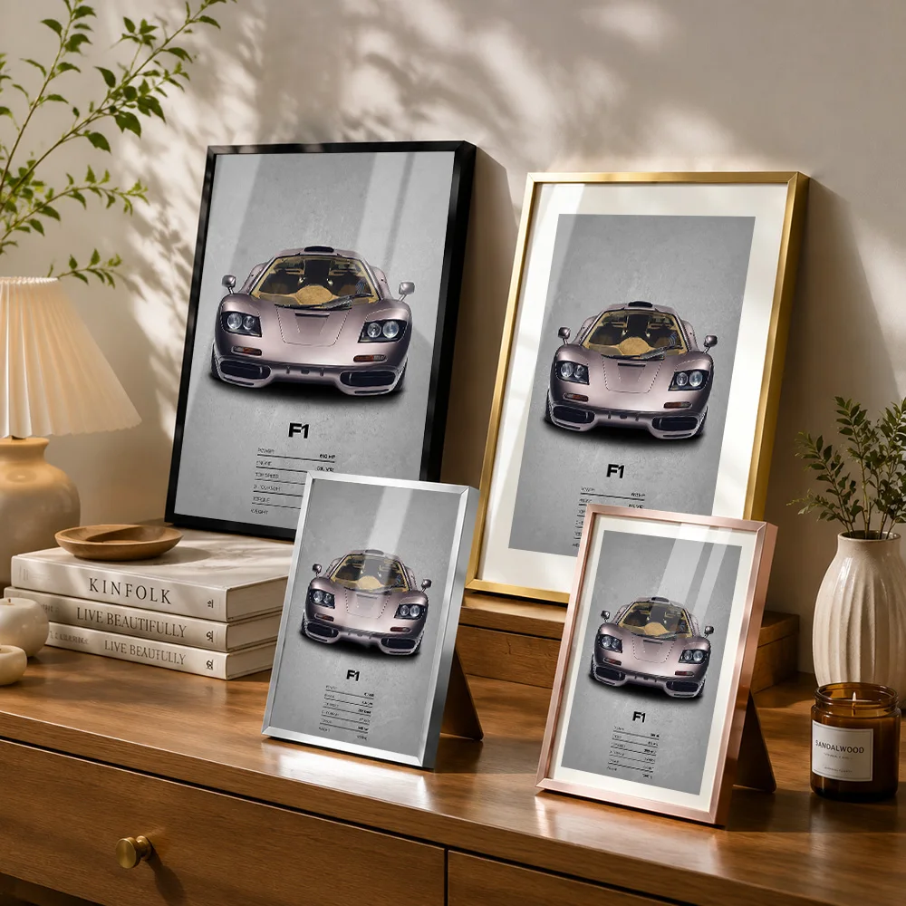 United Kingdom F1 Supercar Metal Poster With Aluminum Alloy Frame Personalized Photo Vintage Paddock Style Wall Art For Garage view 3