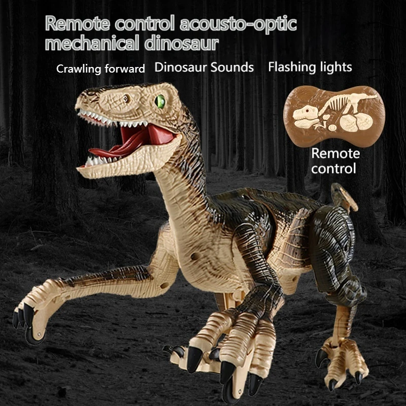 2.4g Wireless Five-Way Remote Control Raptor Electric Sound And Light Simulation Mechanical Dinosaur Model Children'S Toy Gift