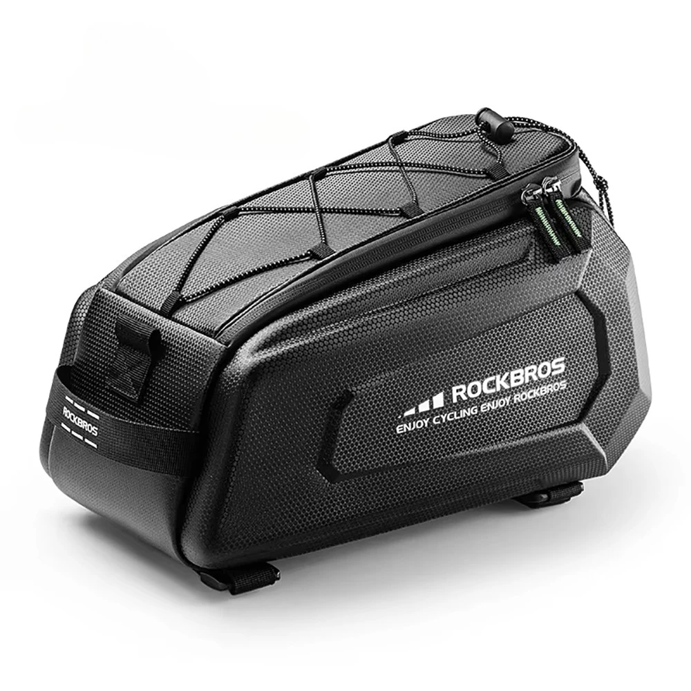

FZCSPEED - Bicycle Reflective Rear Rack Bag, Waterproof, 9L Large Capacity Hard Shell, Traveler Duffle Bag, Outdoor Travel