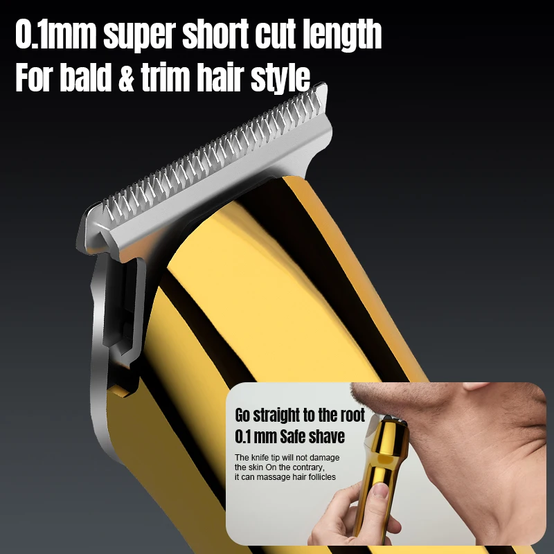 RESUXI 640 Men's Digital Display Hair Clipper Electric Shaver 3-blade Net Reciprocating Rechargeable Razor Whole Body Washing