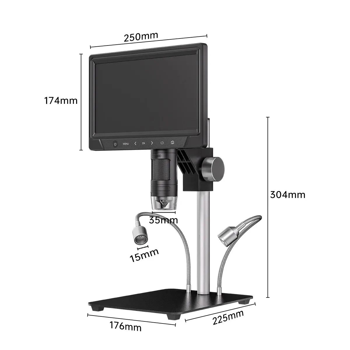 Цифровой микроскоп камера 1200X 1920P монета микроскоп Лупа с 10,1 "IPS экран 12MP пайки микроскоп пульт дистанционного управления ПК