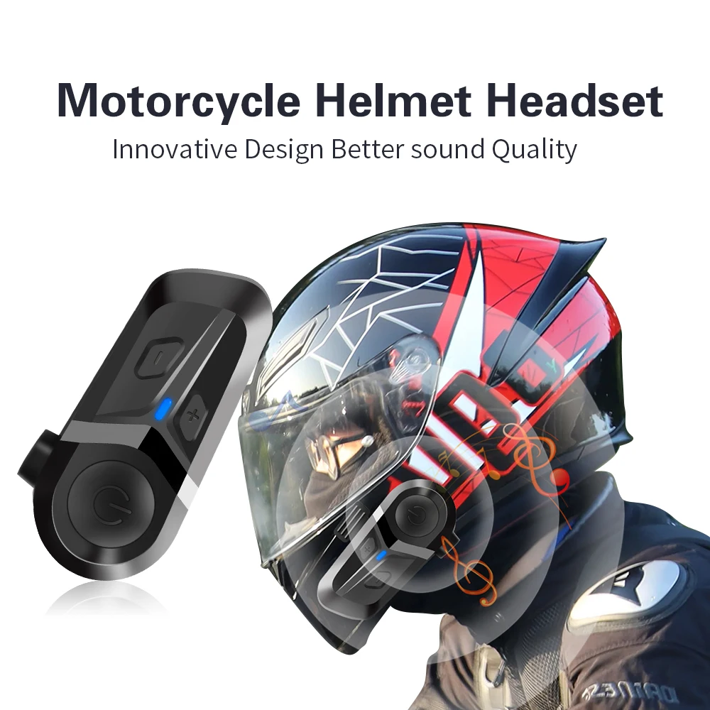 Bluetooth 5.3 Motorcycle Helmet Headset Waterproof Wireless Hands-free Call Phone Earphone Music Player for Moto Helmet