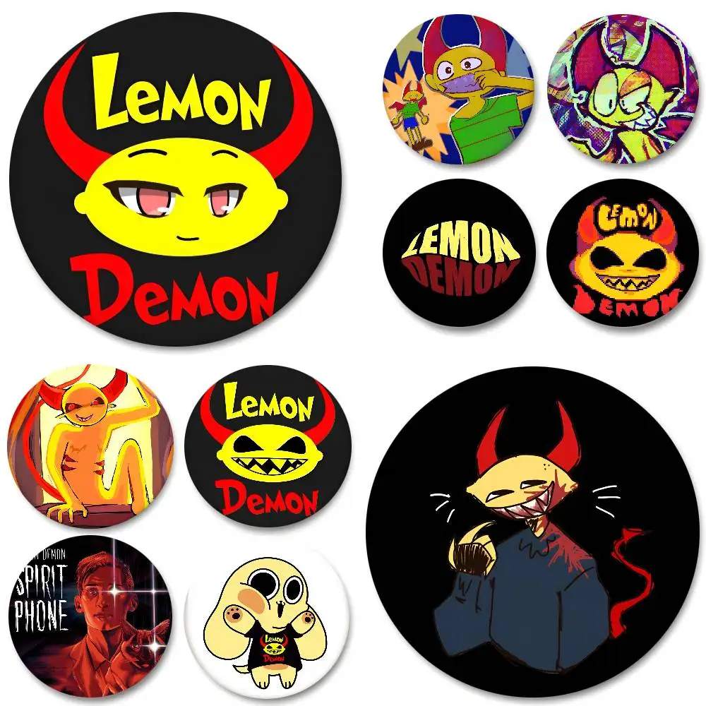 Music Group L-Lemon Demon Badges Round Badge Tinplate Coin Brooch Clothing Backpack Accessories Lapel Pin