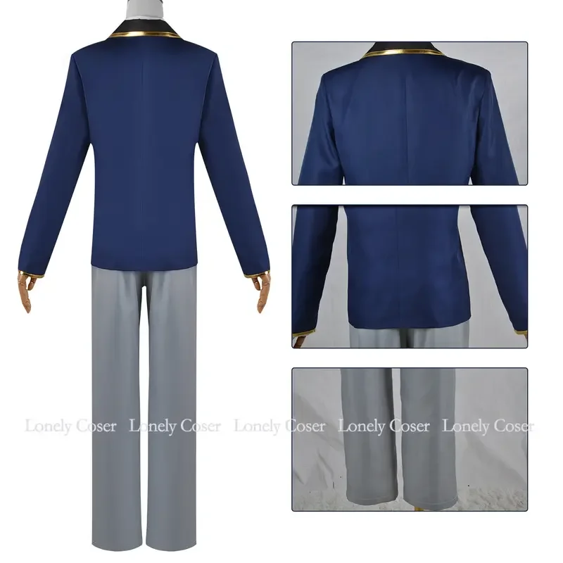 Disfraz de Hoshino de Aguamarina para hombre, traje de Cosplay de Anime Oshi No Ko, peluca Aqua, chaqueta, camisa, pantalones, uniforme, Ai Hoshino