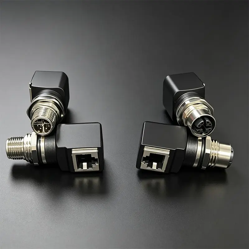 4Pin M12 to RJ45 Ethernet Adapter Aviation Plug Socket D-type 8Pin X-type/A-type Male and Female Straight/elbow Heal Connector
