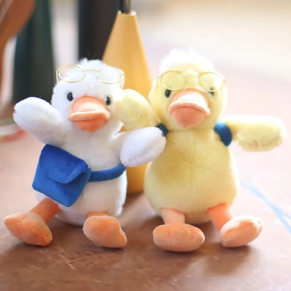 Fashion Stuffed Plush Cartoon Yellow Duck Keychain Soft Creative Duck Bag Pendant Animals Cute Fluffty Animal Doll