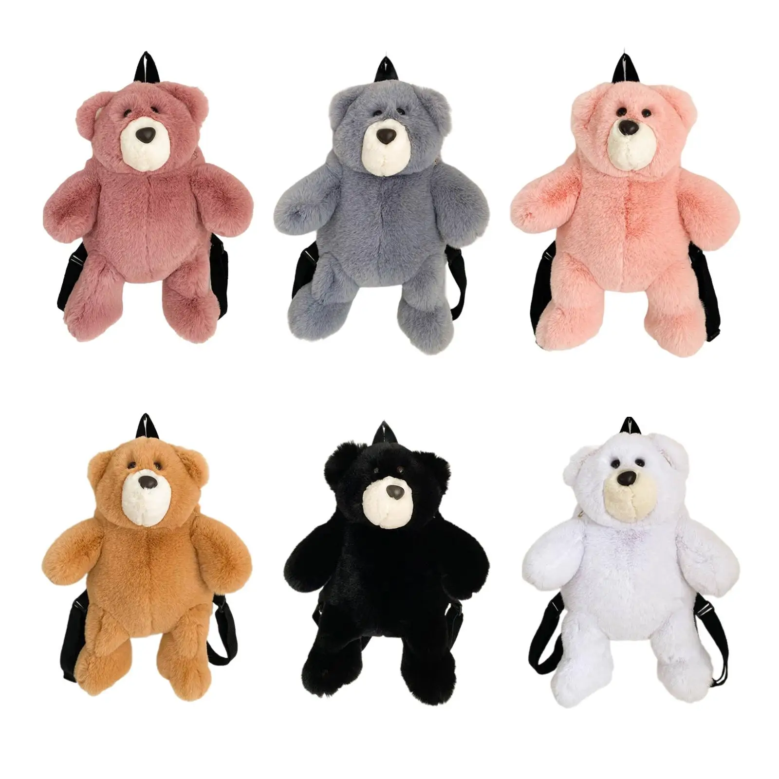 Plush Bear Backpack Cartoon Soft Animal Backpack for Kids College Adults