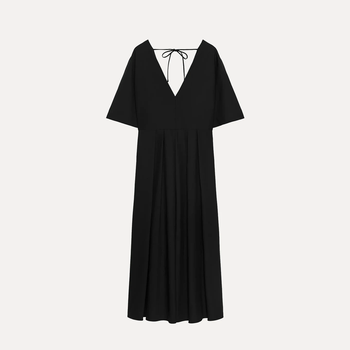 فستان نسائي طويل من Z بأكمام قصيرة وياقة على شكل V، تصميم أنيق وعصري لعام 2025 #1