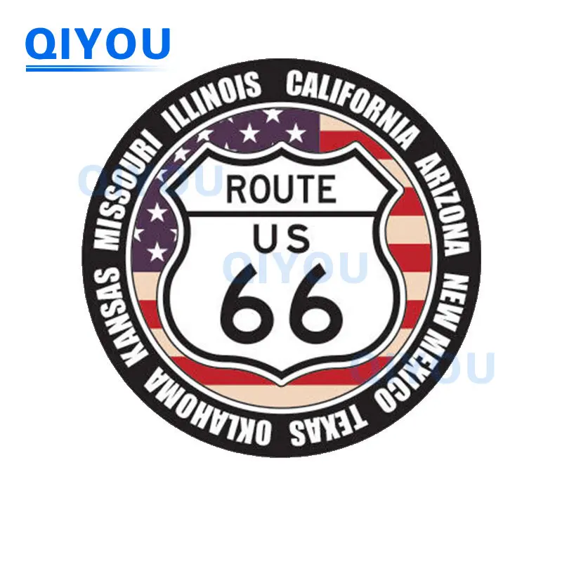 Retro Route 66 Car Stickers tem uma longa história de Highway PVC Decalque para Laptop Car Body Motorcycle Bumper Exterior Acessórios