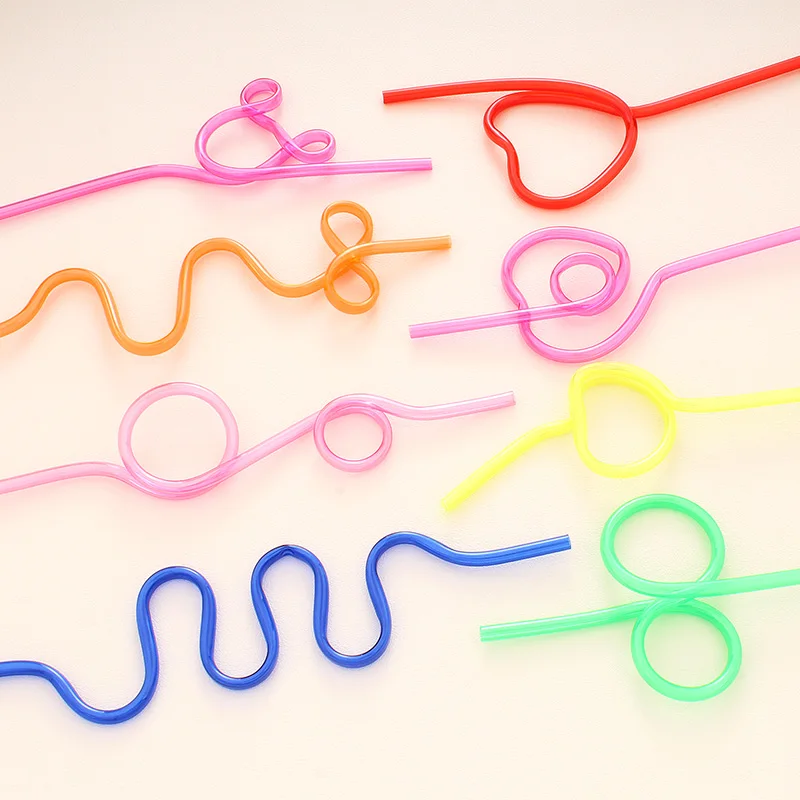 8/12pcs Food Grade Reusable Creative Straws, Colorful Twisted Art Straws for Party, BPA-Free Novelty Curly Straws for Kids