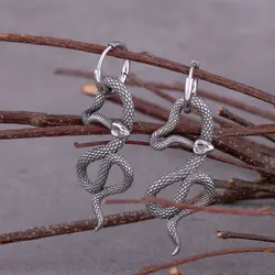 Viking Animal Serpent Stainless Steel Drop Earrings Fashion Ouroboros Hip Hop Punk Rock Party Biker Boy Charm Jewelry