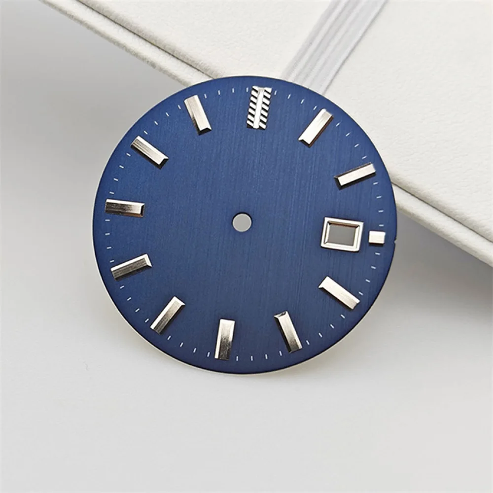 32.5mm Watch Dial for NH35 NH36 Movement DIY Dial Silver Nail No Luminous Replacement Watch Face Accessories