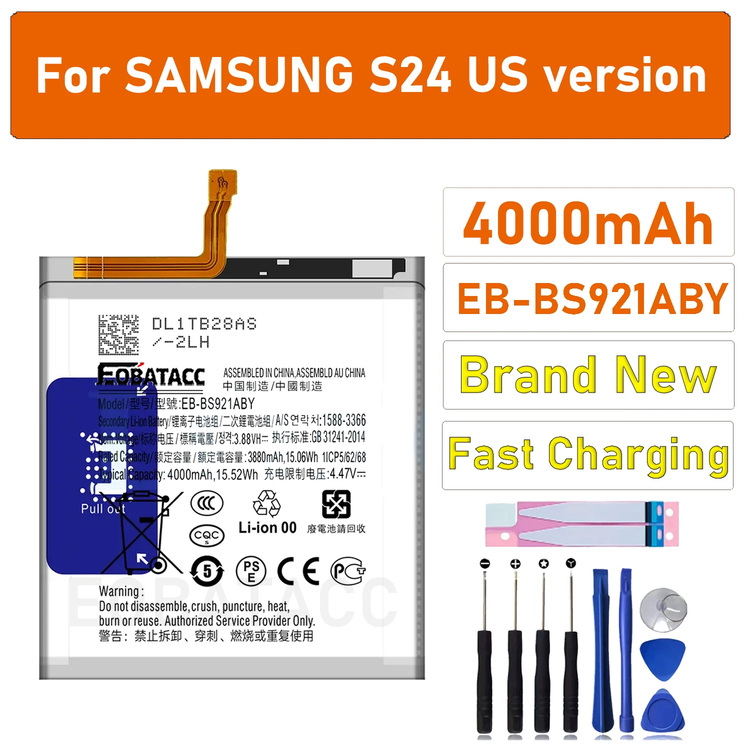 

Replacement Battery EB-BS921ABY For SAMSUNG S24 edition Rechargeable Phone Battery