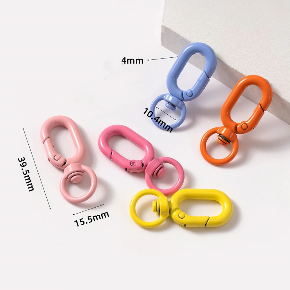 5/50pcs Colorful Metal Lobster Clasp Hooks Swivel Keychain For DIY Jewelry Making Dog Buckle Neckalce Accessories Tag Connector