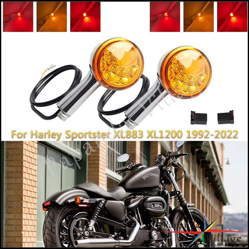 

Motorcycle LED Turn Signals Indicators Blinker Lamp For Harley Sportster XL883 XL1200 1992-2022 Amber Lamp Brake Stop Tail Light