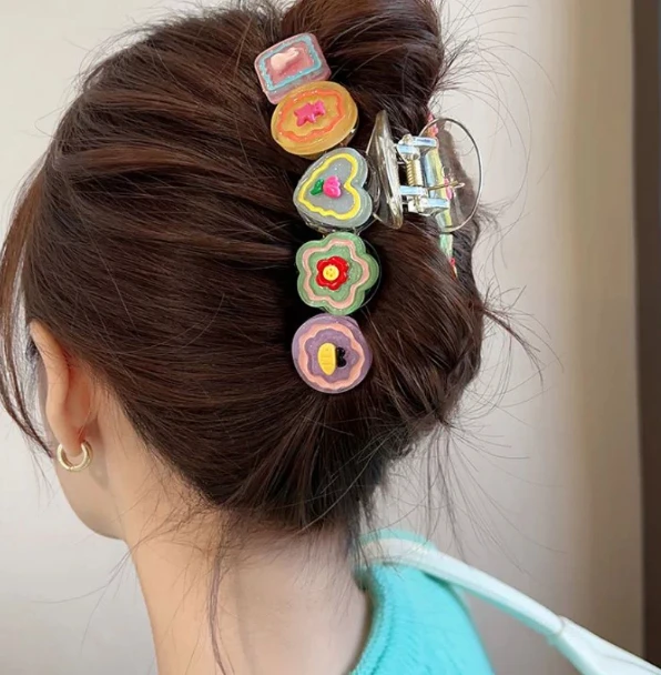 Acrylic Hair Claw Clip Fashion Hair Clips for Women Large Size Crab Barrettes Hairpin Female Hair Accessories Headwear Geometric