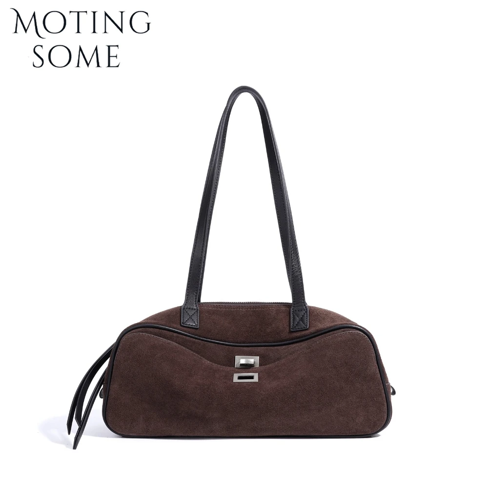 

Роскошные дизайнерские сумки Motingsome, замшевая сумка, зимняя новая сумка на плечо и кошельки, сумка-седло под мышками, модная женская сумочка