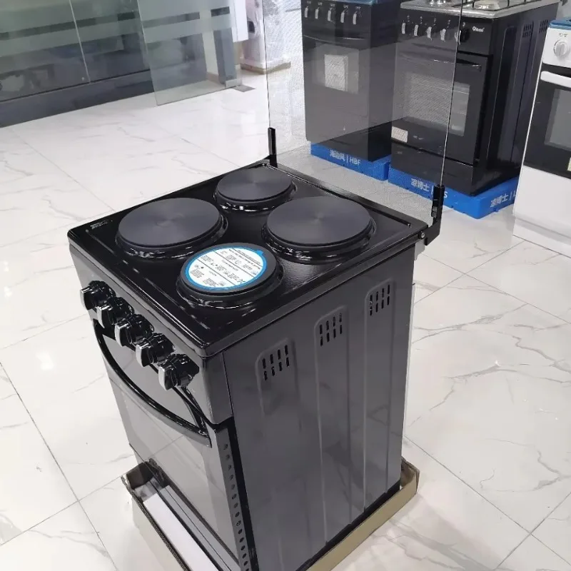 4-Burner fully electric vertical stove, vertically connected integrated stove with large capacity electric oven