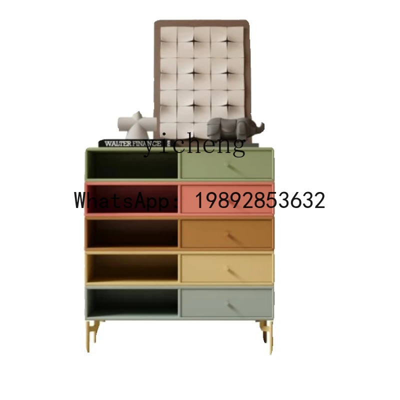 

Minimalist Chest of Drawers Color Storage Cabinet Cream Style Designer