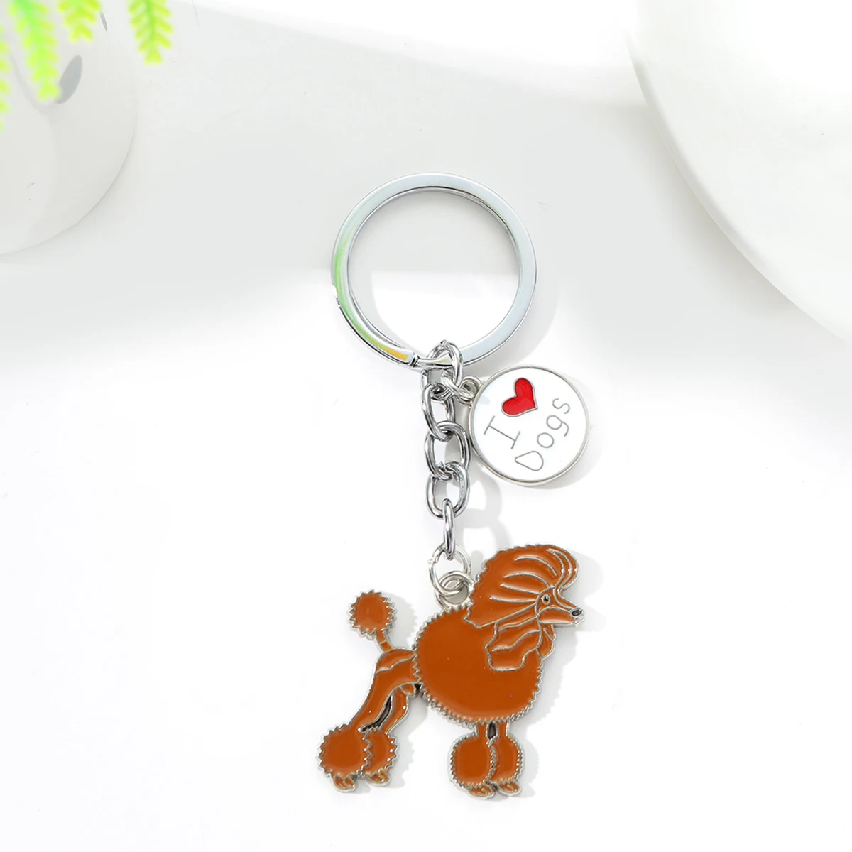 1PCS Alloy Car keyring Poodle Dog Keychain Cute animal Cartoon pet Keychain dog Gift For lovers Jewelry