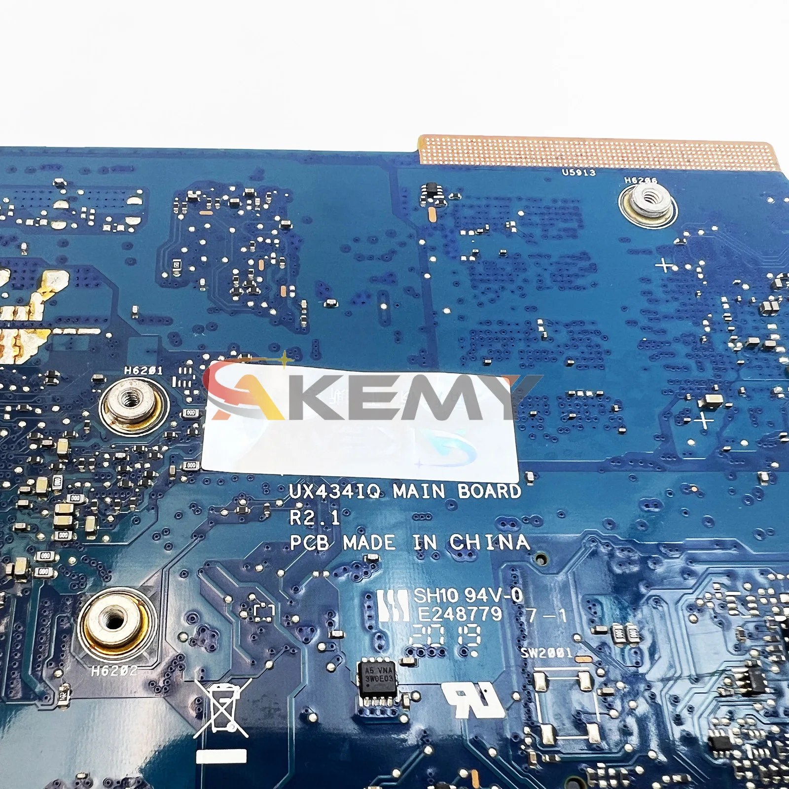 Imagem -06 - Akemy Ux434iq Placa-mãe para Laptop Asus Zenbook Ux434iq Q407iq Ux434i Ux434 Placa-mãe com R74700u R5-4500u Cpu 8gb Ram Mx350