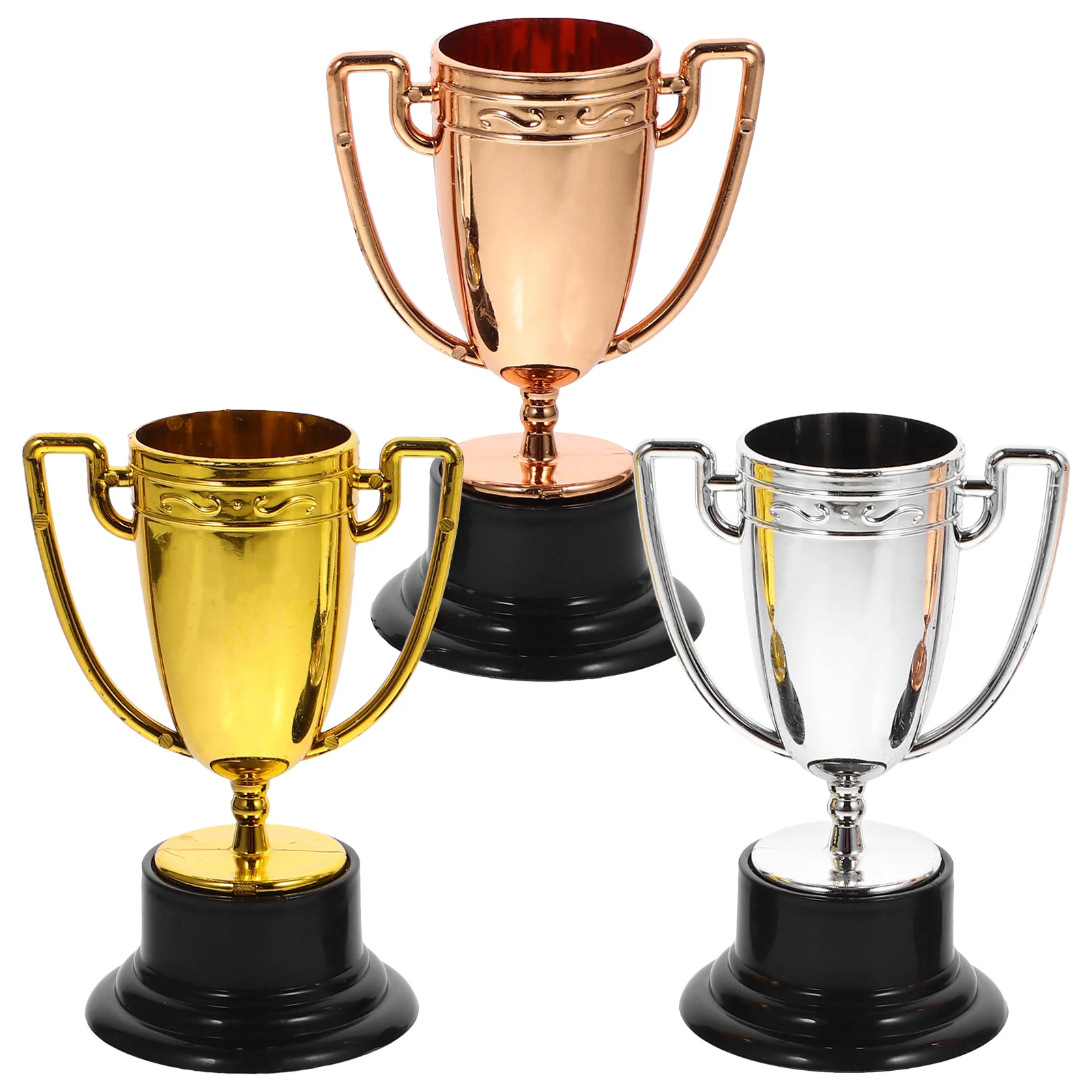 3 Pcs Trophy Toy Small Trophies for Kids Models Football Award Plastic Mini Child