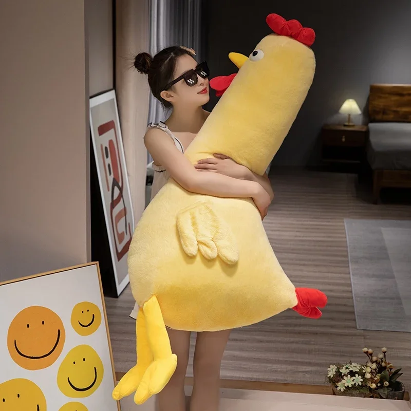 Nuovo Kawaii Baby Sleepping Pollo Doll Simpatico gallo Giocattoli di peluche Cuscino per bambini Farcito Cuscino morbido Decorazione della camera Regalo