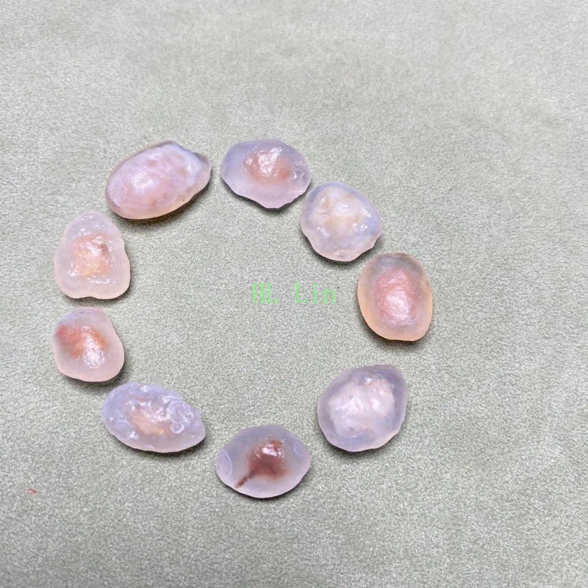 Translucent Beauty Candy Agate,Glass Vial Set, 10-15mm Natural Unpolished, Smooth Texture, Collectible Collection.Candy Agate
