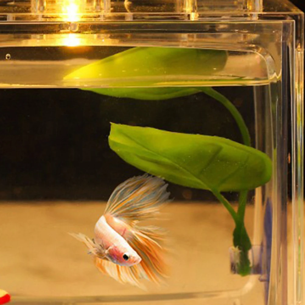 

2pcs Leaf Hammock Aquarium Decorations Tank Accessories For Betta Resting Hideout Pvc Leaf Bed With Suction Cup Easy Install