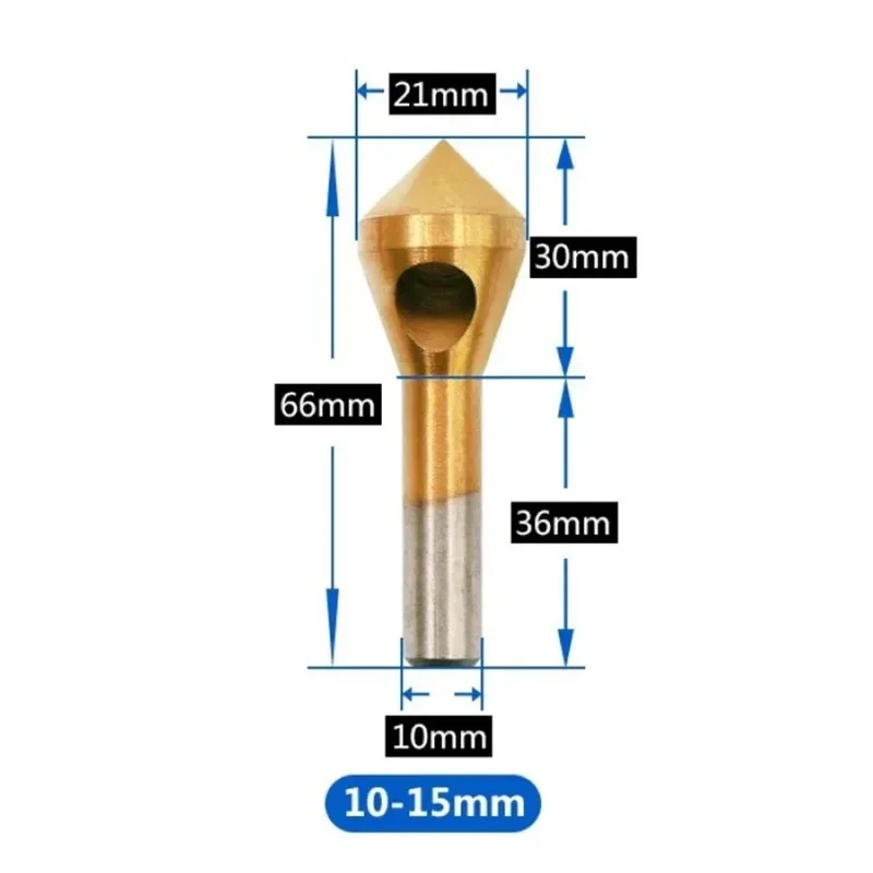 BIESUO Titanium Coated Deburring Chamfering Cutter Counter Sink Drill Bits Smooth Hole Cutter For Metal Wood Chamfering Tool